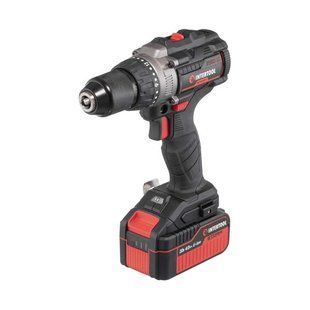 Дриль-шурупокрут акумуляторний ударний з безщітковим двигуном INTERTOOL WT-0361 (20 В, 100 Nm, 0-410/0-1800 об/хв, 2-13 мм, літій-іон, 4.0 Ач, ЗП 4А, кейс) WT-0361 фото