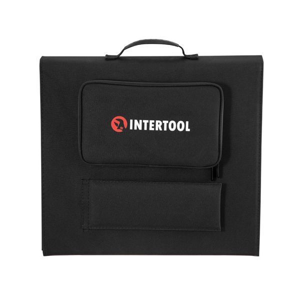 Солнечная монокристаллическая панель с ламинированным стеклом INTERTOOL PS-0004 200Вт, портативная мобильная солнечная батарея для дома, дачи, кемпинга, авто, зарядки аккумуляторов и автономного электроснабжения PS-0004 фото