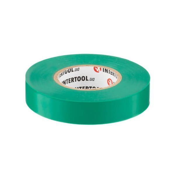 Стрічка ізоляційна, 17 мм * 25 м *&nbsp;0.15 мм, зелена INTERTOOL IT-0061 IT-0061 фото