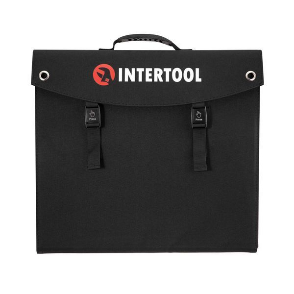 Солнечная монокристаллическая панель с ламинированным стеклом INTERTOOL PS-0004 200Вт, портативная мобильная солнечная батарея для дома, дачи, кемпинга, авто, зарядки аккумуляторов и автономного электроснабжения PS-0004 фото