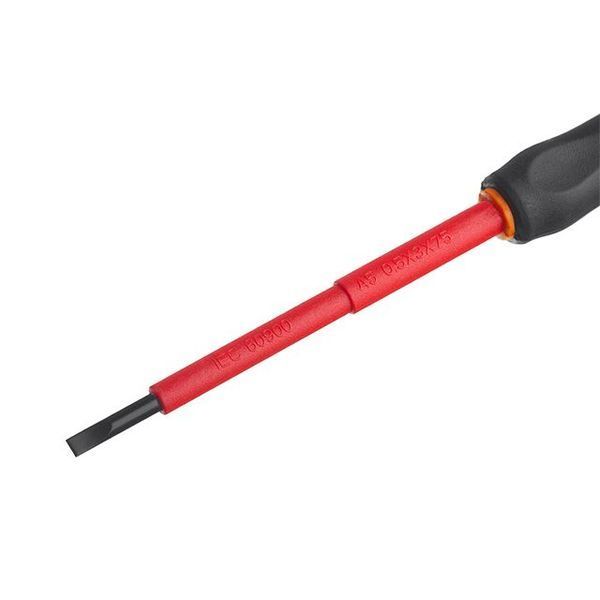Викрутка шліцьова ізольована 0.5*3&nbsp;мм, 75 мм, 1000 В INTERTOOL VT-3203 VT-3203 фото