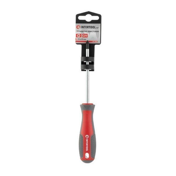 Отвертка крестовая PZ1*100 мм, CR-V INTERTOOL VT-3332 VT-3332 фото