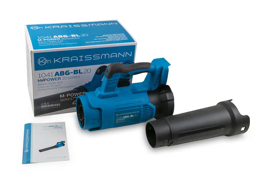 Акумуляторна повітродуйка KRAISSMANN 1041 ABG-BL 20MP (безщітковий мотор, без АКБ та зарядного пристрою) 1041 ABG-BL 20MP фото