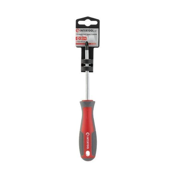 Отвертка крестовая PZ2*100 мм, CR-V INTERTOOL VT-3333 VT-3333 фото