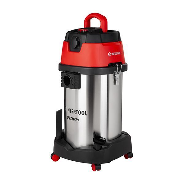 Пилосос будівельний INTERTOOL WT-1430 STORM 1,4 кВт,  бак 30 л нержавіюча сталь 201, розетка, HEPA фільтр, шланг 4 м WT-1430 фото