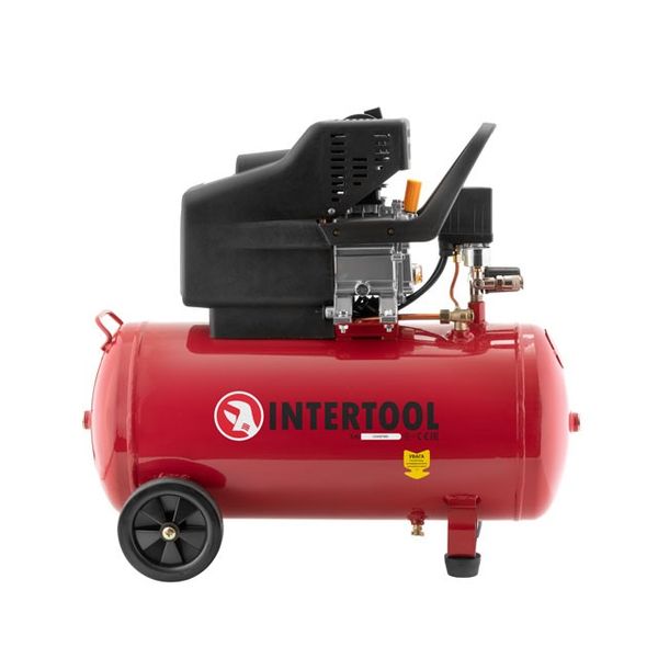 Компрессор 50 л, 1.5 кВт, 220 В, 8 атм, 206 л/мин. INTERTOOL PT-0003 PT-0003 фото