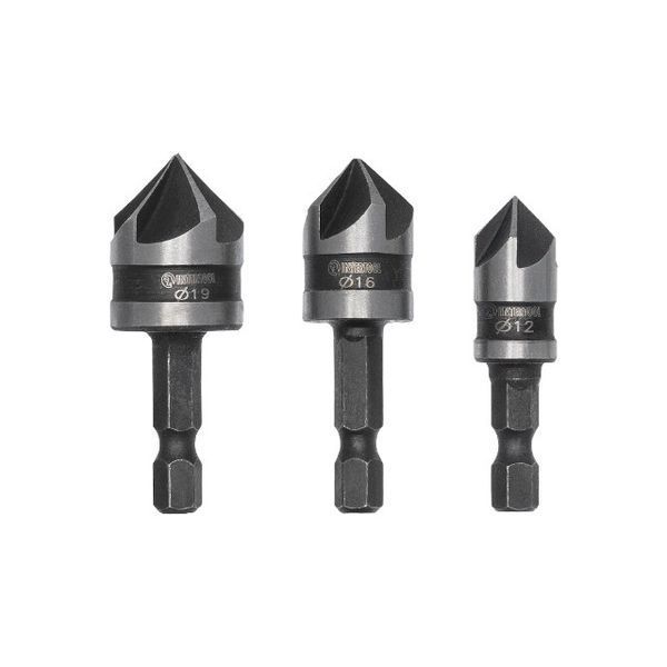 Набор зенкеров 12, 16, 19 мм, 3 шт. INTERTOOL SD-5005 SD-5005 фото