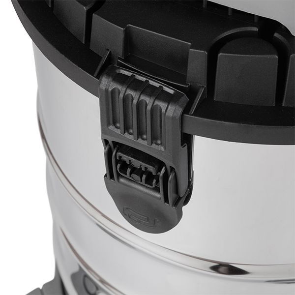 Пилосос будівельний INTERTOOL DT-1030, 1,4 кВт, >17 кПа, бак 30 л нержавіюча сталь 410, розетка, HEPA фільтр, шланг 3 м DT-1030 фото
