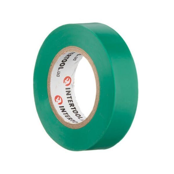 Лента изоляционная, 17 мм * 15 м&nbsp;*&nbsp;0.15 мм, зеленая INTERTOOL IT-0041 IT-0041 фото