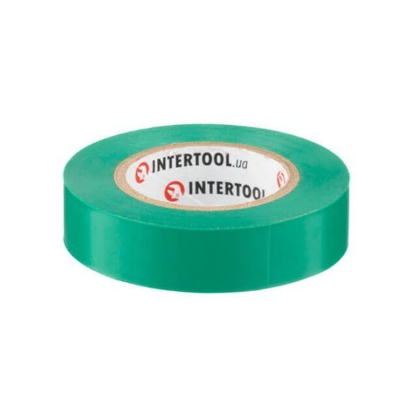Лента изоляционная, 17 мм * 15 м&nbsp;*&nbsp;0.15 мм, зеленая INTERTOOL IT-0041 IT-0041 фото