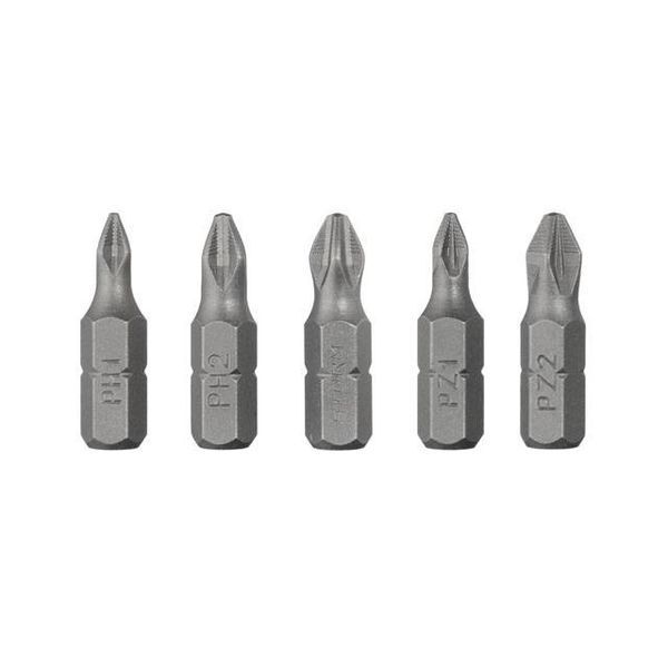 Комплект отверточных насадок PH1, PH2, PZ1, PZ2 1/4"*25мм, S2, уп. 5шт., STORM INTERTOOL VT-0210 VT-0210 фото