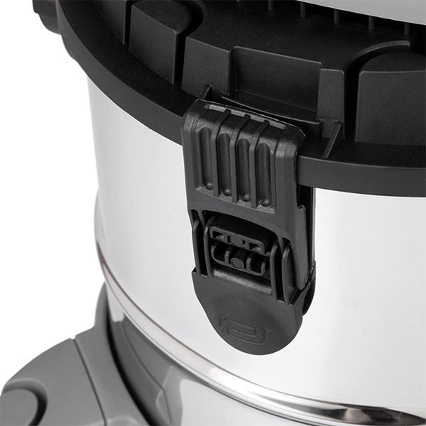 Пилосос будівельний INTERTOOL DT-1025, 1,4 кВт, >17 кПа, бак 20 л нержавіюча сталь 410, розетка, HEPA фільтр, шланг 3 м DT-1025 фото