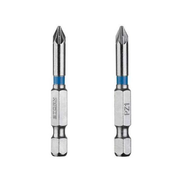 Комплект отверточных насадок PZ1 1/4"*50мм, S2, уп. 2шт., STORM INTERTOOL VT-0214 VT-0214 фото