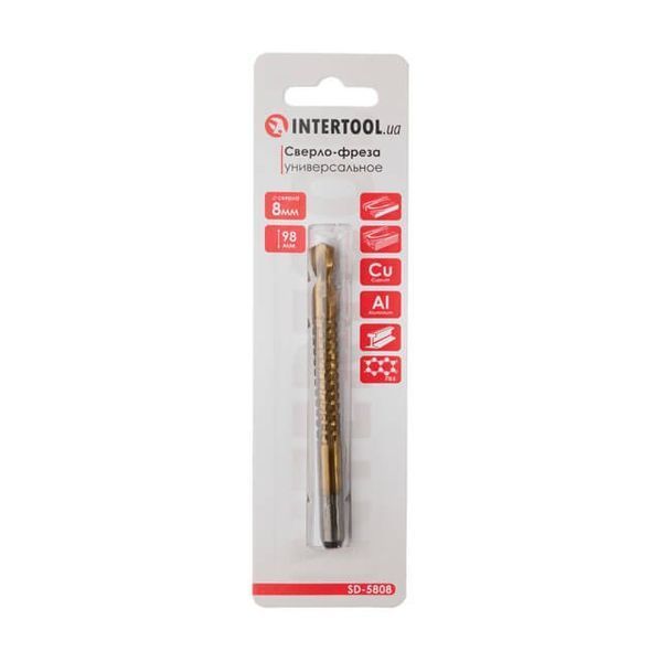 Сверло-фреза универсальное 8*98 мм INTERTOOL SD-5808 SD-5808 фото