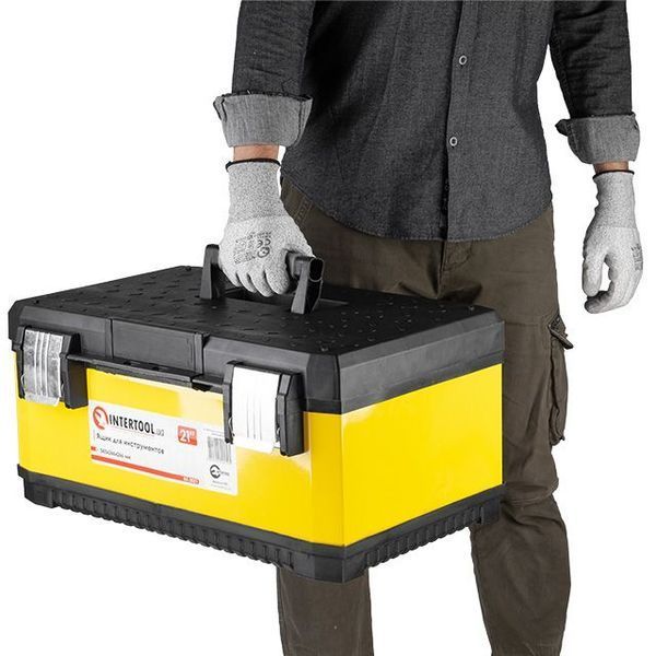 Ящик для инструментов с металлическими замками, 21" 534*366*266 мм INTERTOOL BX-2021 BX-2021 фото
