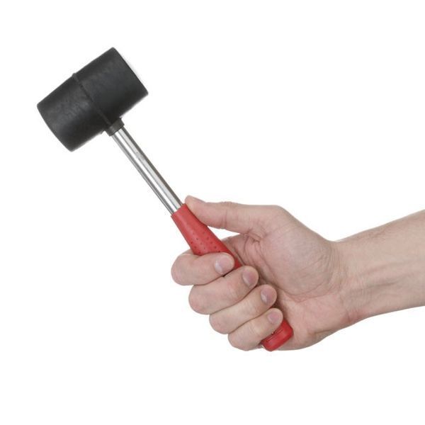 Киянка гумова 340 г, 55 мм, чорна гума, металева ручка INTERTOOL HT-0229 HT-0229 фото