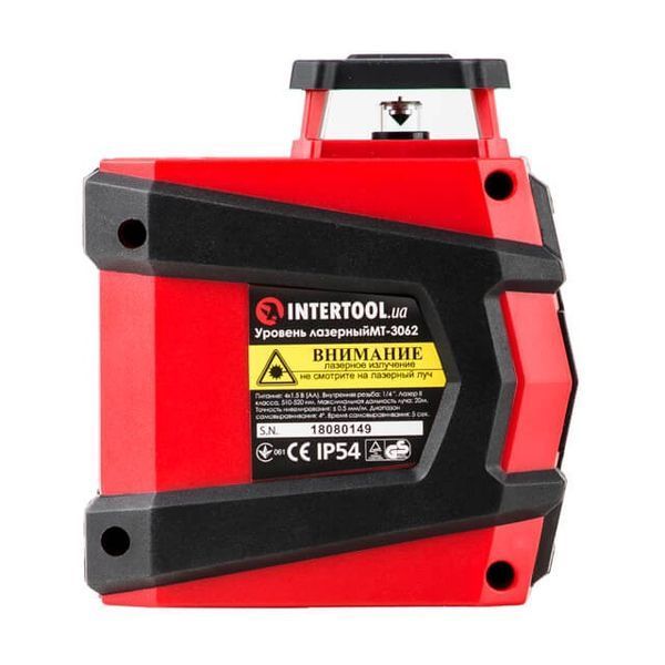 Уровень лазерный 360 град, 2 лазерные головки, зеленый лазер INTERTOOL MT-3062 MT-3062 фото