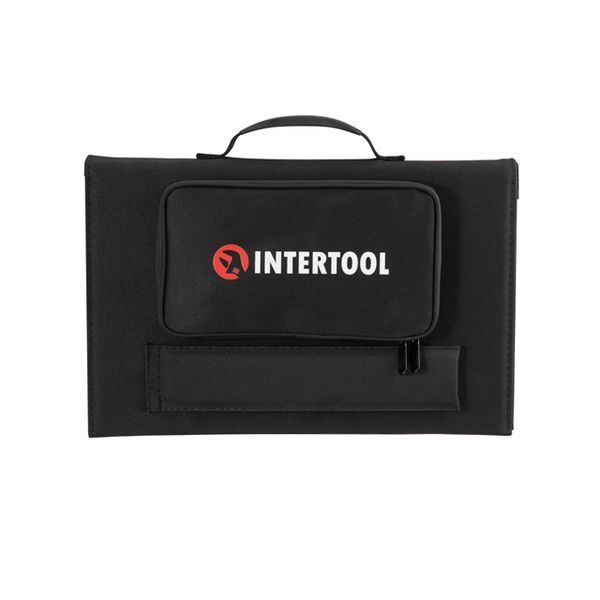 Солнечная монокристаллическая панель с ламинированным стеклом INTERTOOL PS-0003 100Вт, портативная мобильная солнечная батарея для дома, дачи, кемпинга, авто, зарядки аккумуляторов и автономного электроснабжения PS-0003 фото