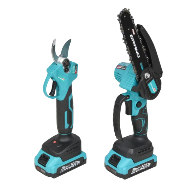 Набор аккумуляторных инструментов Grand №2 G (СА-20BL + АПЦ-20/6"-2 BL) &ndash; секатор и минипила в одном комплекте + Телескопическая штанга-удлинитель  GRAND (1,3-2,5м) 676533 фото
