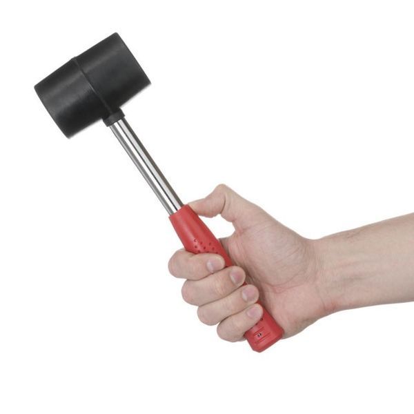 Киянка резиновая 450 г,&nbsp;65 мм, черная резина, металлич. ручка INTERTOOL HT-0231 HT-0231 фото