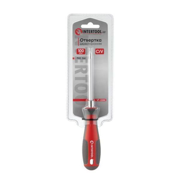Отвертка двухсторонняя 100 мм PH2, SL6 mm INTERTOOL VT-3344 VT-3344 фото