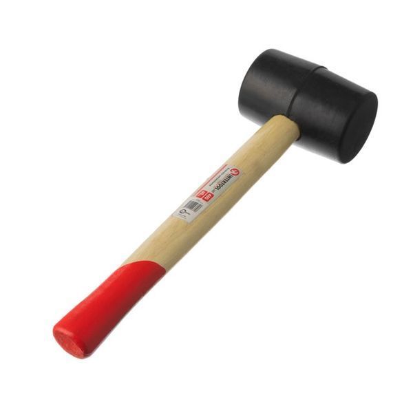 Киянка резиновая 450 г,&nbsp;60 мм, черная резина, деревянная ручка HT-0237 HT-0237 фото