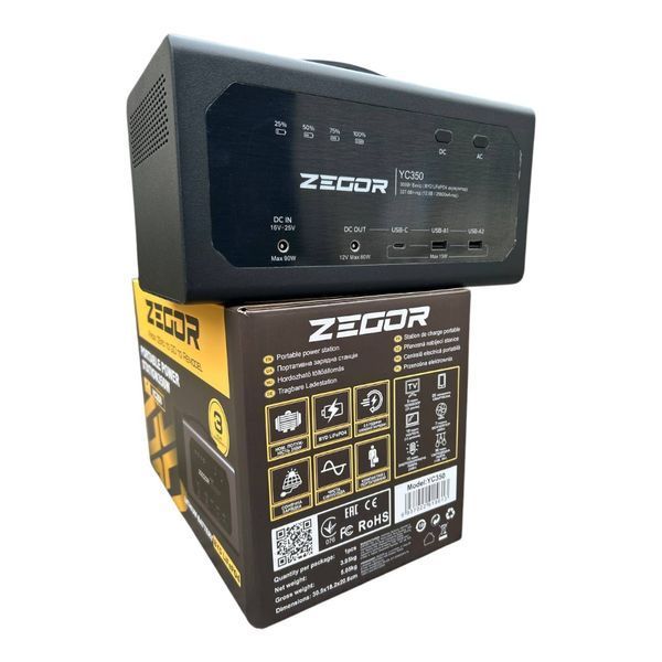 Станция зарядная портативная ZEGOR YC-350 (350 Вт, 327.68 Втг, пиковая мощность 600Вт, LiFeP04) YC-350 фото