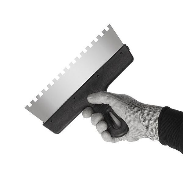 Шпатель из нержавеющей стали 250мм с зубом 8x8мм INTERTOOL KT-2258 KT-2258 фото