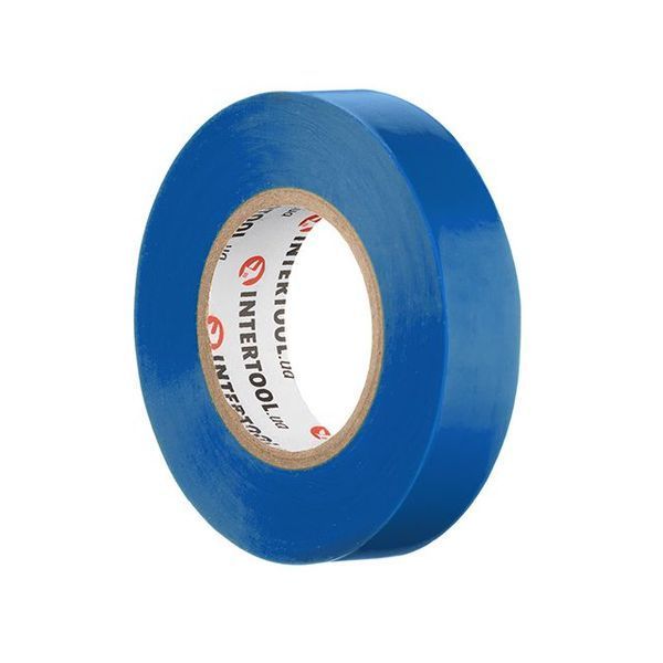 Стрічка ізоляційна 0.15 мм * 17 мм * 20 м, синя (уп. 10 шт) INTERTOOL IT-0020 IT-0020 фото