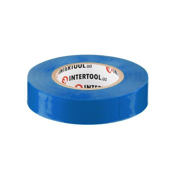 Стрічка ізоляційна 0.15 мм * 17 мм * 20 м, синя (уп. 10 шт) INTERTOOL IT-0020 IT-0020 фото