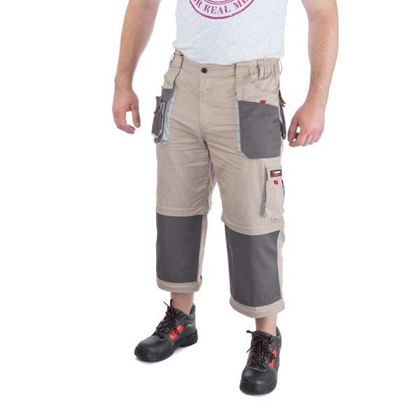 Брюки трансформер рабочие с лямками 6 в 1, 100 % хлопок, плотность 180 г/м2, M INTERTOOL SP-3042 SP-3042 фото