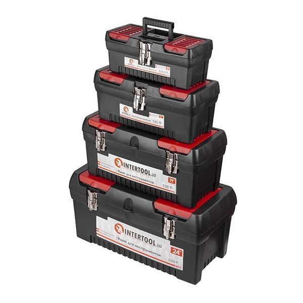 Комплект ящиков для инструментов с металлическим замком, 4 шт INTERTOOL BX-0004 BX-0004 фото