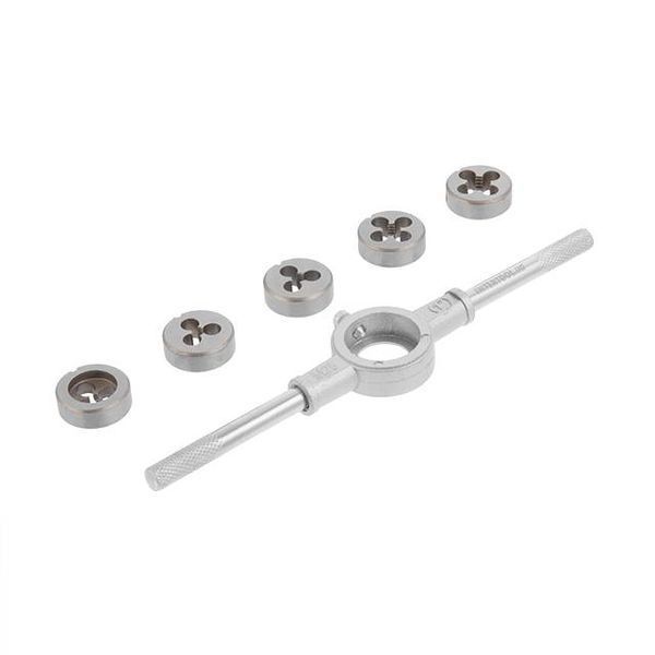 Набор плашек с держателем 6 ед. (M4, M5, M6, M8, M10) INTERTOOL SD-8019 SD-8019 фото